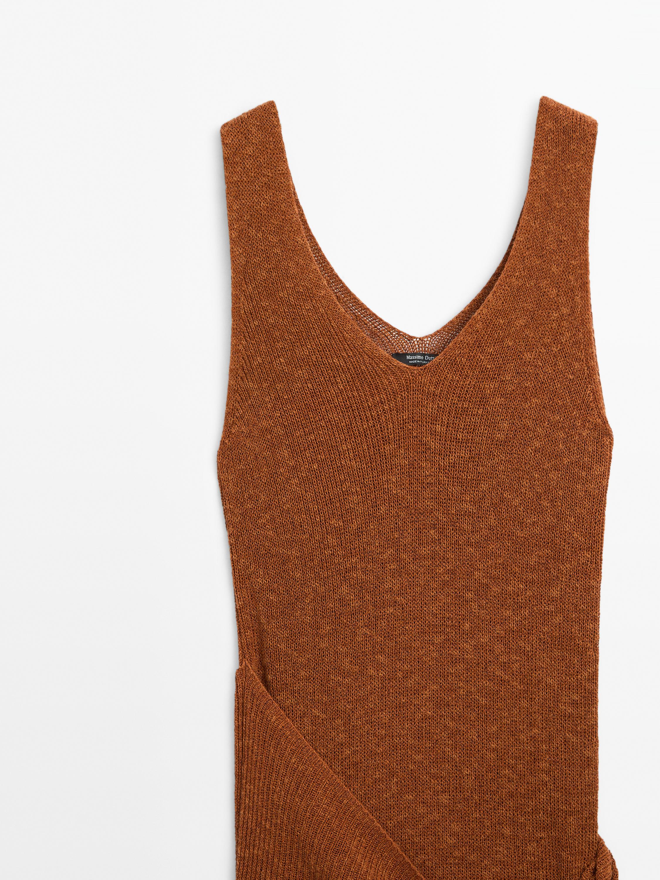 Robe longue en maille croisée